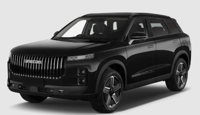 Black SUV side view with distinctive front grille and alloy wheels.